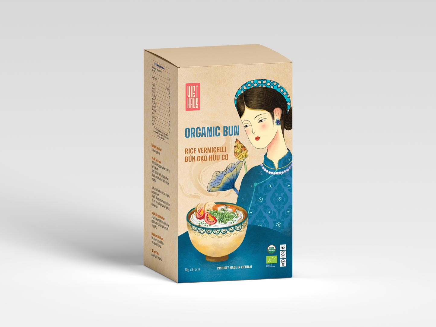 Organic Rice Vermicelli Viet Haus 210G